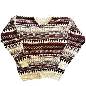 Northwest Territory Pullover Sweater Mens Sz L Vintage Naturals Raime Fair Isle